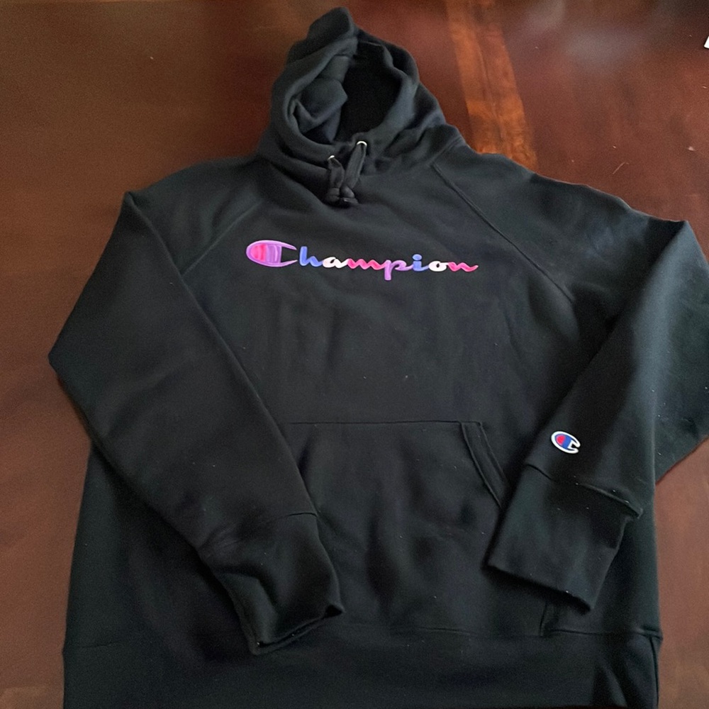 Black Multicolored Champion Hoodie